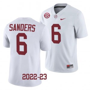 Men's Alabama Crimson Tide #6 Trey Sanders 2022-23 White NCAA College Football Jersey 2403FOQL5